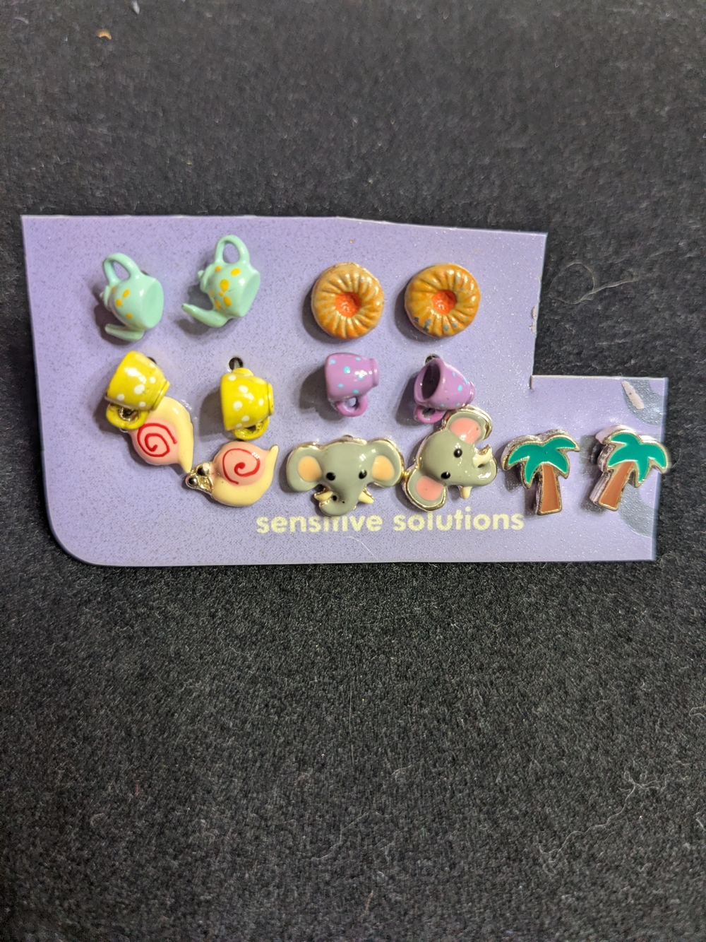 Claire's Kids Earrings Set - Green, Yellow, Purple, Pink, Tan